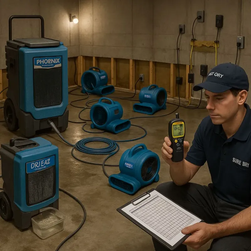 Structural Drying and Dehumidification process in Windsor, CT
